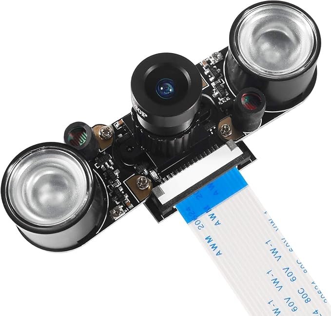 IDUINO Raspberry Pi 5B/4B Camera Day & Night Vision Camera Adjustable-Focus Module 5MP OV5647 Sensor Webcam Video 1080p with 2 Infrared IR LED Light HD Webcam for Raspberry pi 3 B+/3B/2B/4B/5B