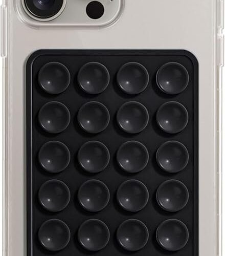 INEFABLE Suction Phone Case, Phone Suction Sticker, Silicone Suction Phone Case for Hands-Free Mobile Accessory Holder Grip, Video Phone Accessory (Black - Pack of 1)