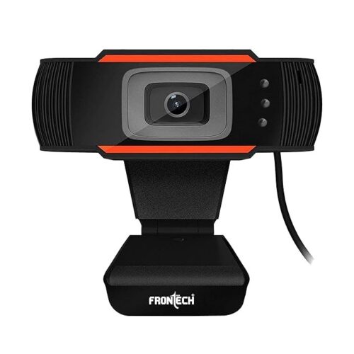 FRONTECH Webcam 2255 - HD 720p, Driverless DSP Chip, 4X Digital Zoom - Crystal Clear Video Calls CMOS Sensor|Built-in Mic| LED Lights, 30 FPS, Plug and Play USB Interface, Auto White Balance