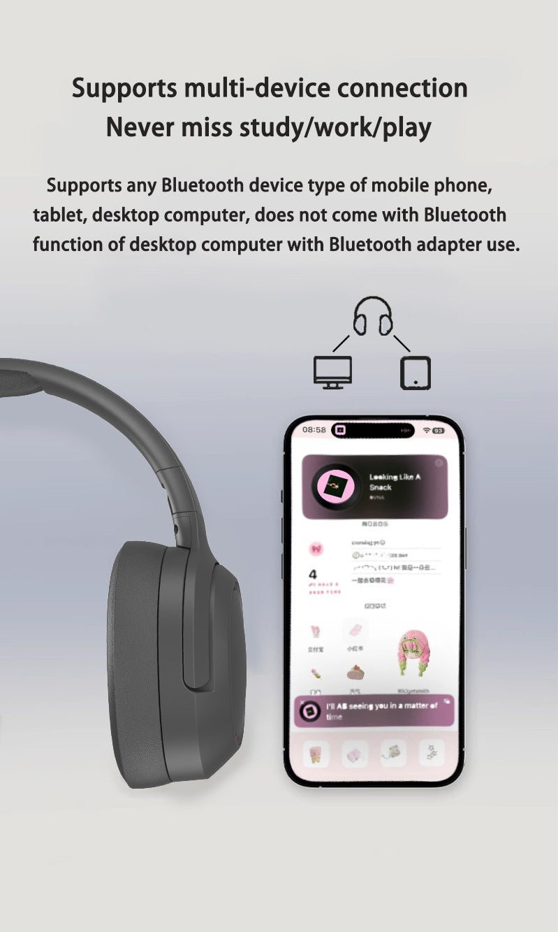 NNEDSZ Blue P2963 Wireless Bluetooth Headphones with LED Light, Hi-Fi Sound, and Sport Design - Image 4