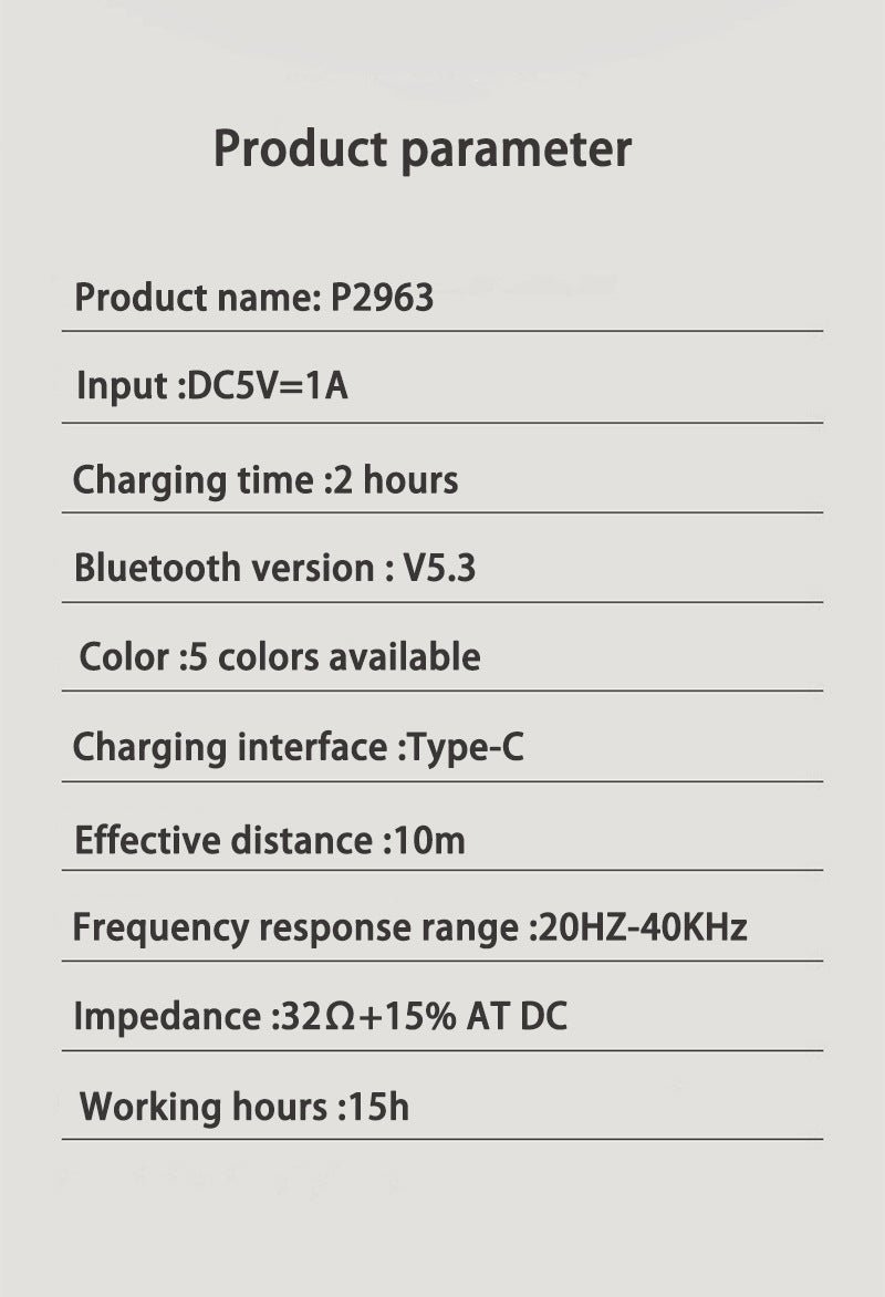 NNEDSZ Blue P2963 Wireless Bluetooth Headphones with LED Light, Hi-Fi Sound, and Sport Design - Image 5