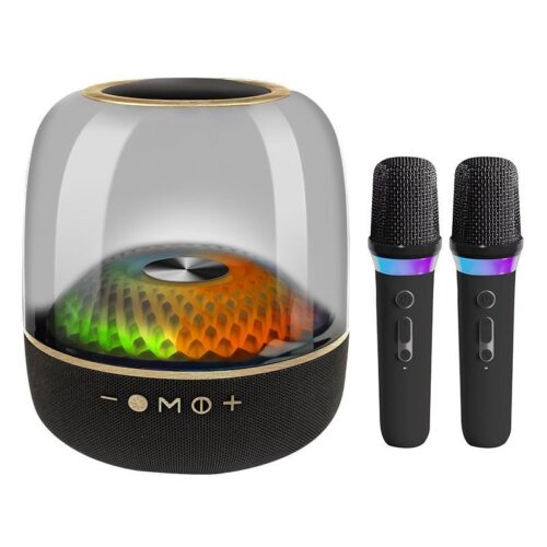 NNEDSZ LP90 Black 360° Bluetooth Home Theater Speaker With Two Microphones - LED Light Effect, 120W Surround Sound